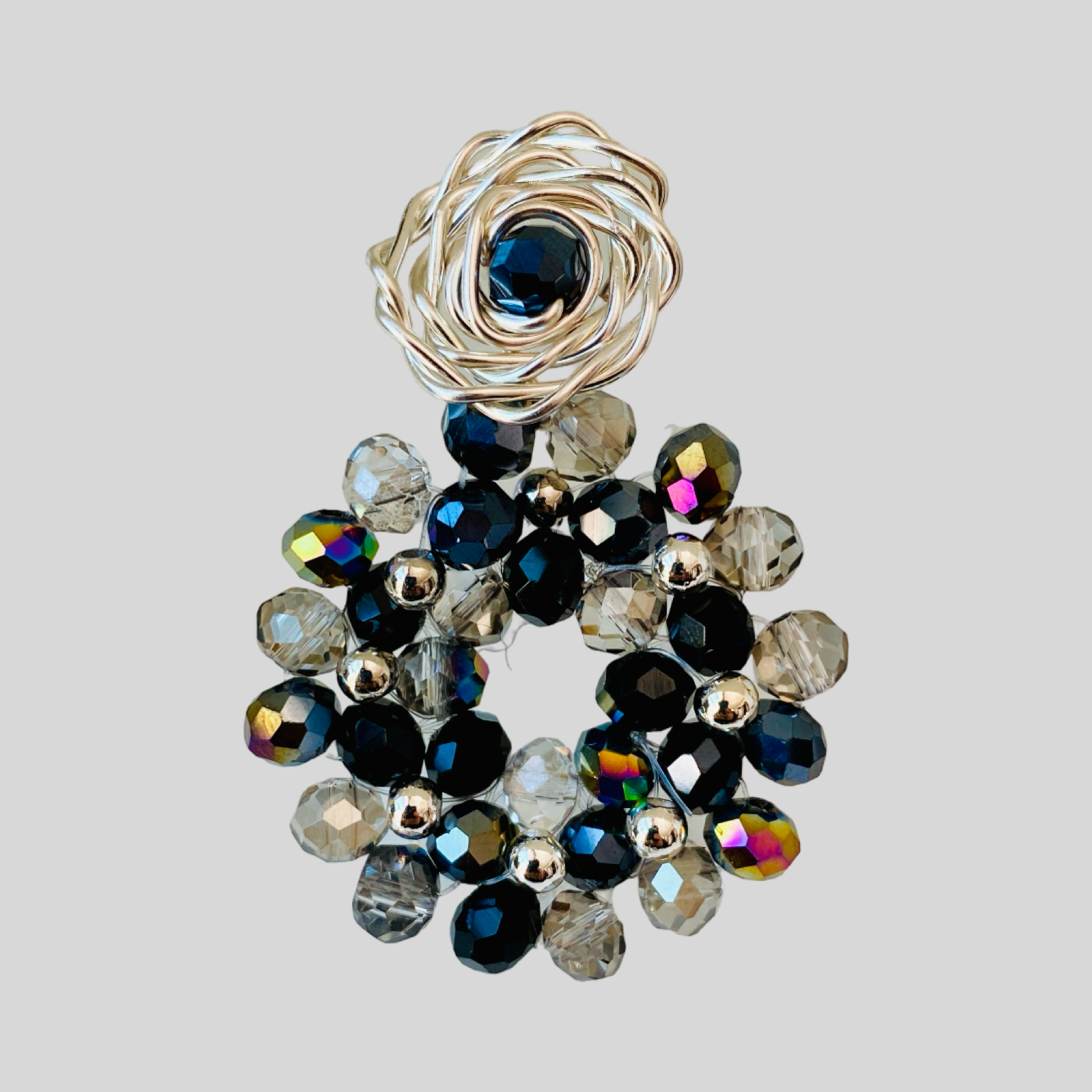 Aretes Flor de Ámbar Dorado hechos a mano